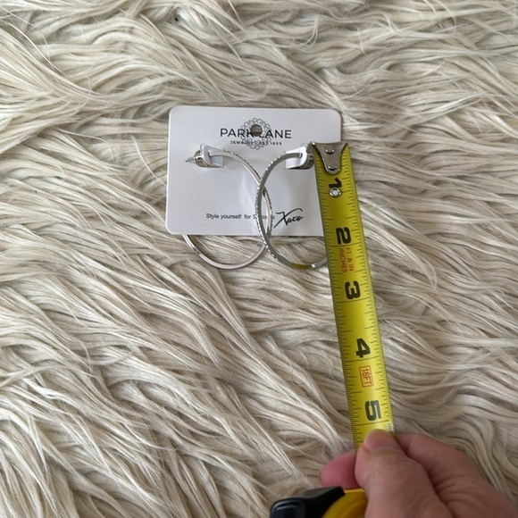 New Park Lane silver hoop with rhinestone earrings - Picture 5 of 5